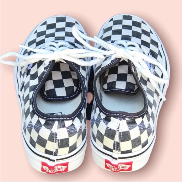 Vans Lace Up Checkerd Print Slip On Skateboard Shoes Size 5.5 - Picture 2 of 8